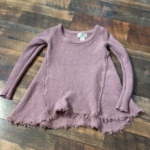 Purple Ruby Moon raw hem sweater size XS
